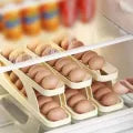 Automatic Scrolling Egg Rack, Double Layer Egg Dispenser, Counter Top Egg Storage Tray